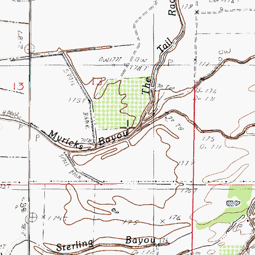 Topographic Map of Cowhide Bayou, LA