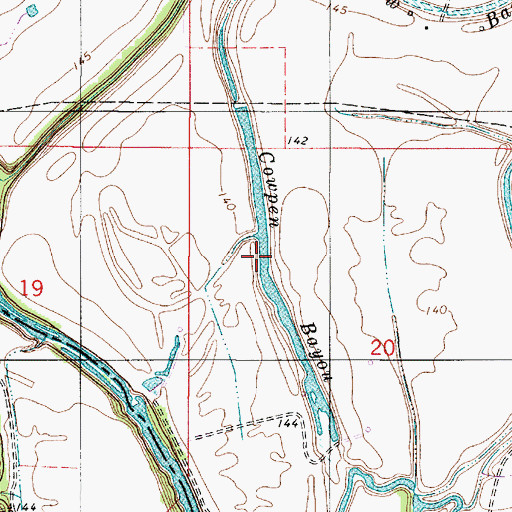 Topographic Map of Cowpen Bayou, LA