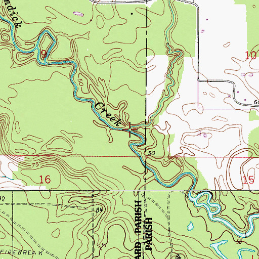 Topographic Map of Cowpen Creek, LA