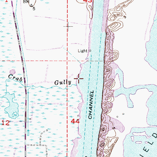 Topographic Map of Crab Gully, LA