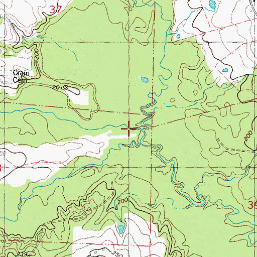 Topographic Map of Crains Creek, LA