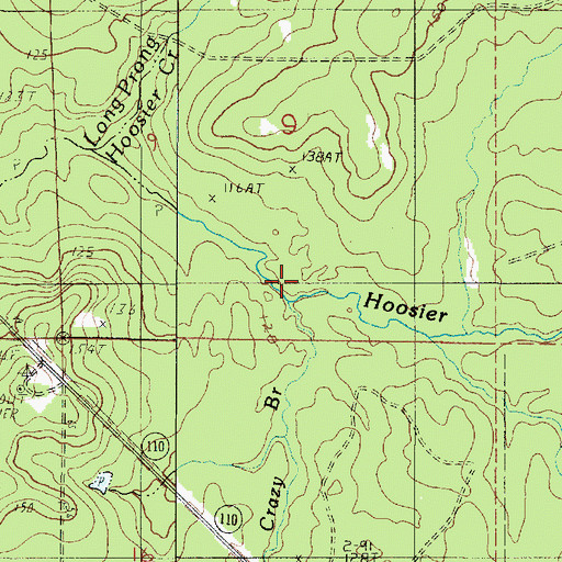 Topographic Map of Crazy Branch, LA