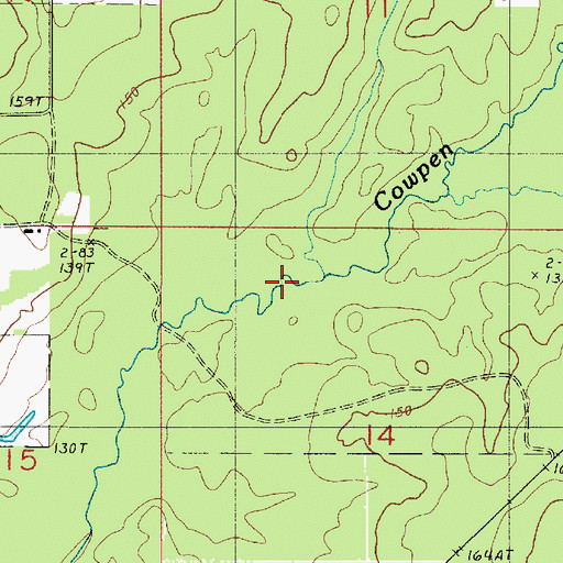Topographic Map of Crazy Gully, LA