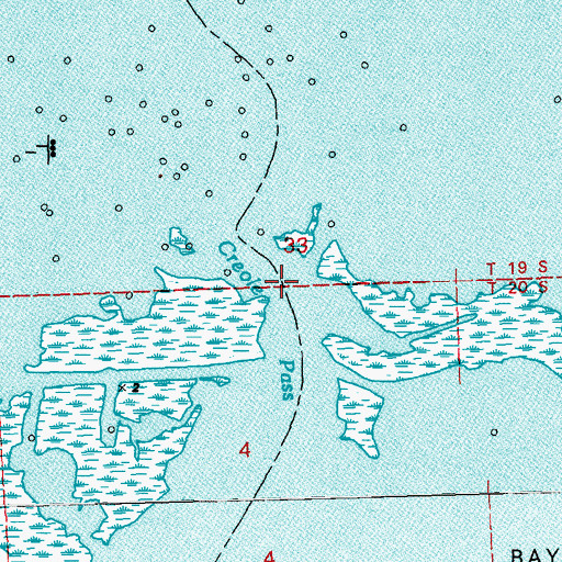 Topographic Map of Creole Pass, LA