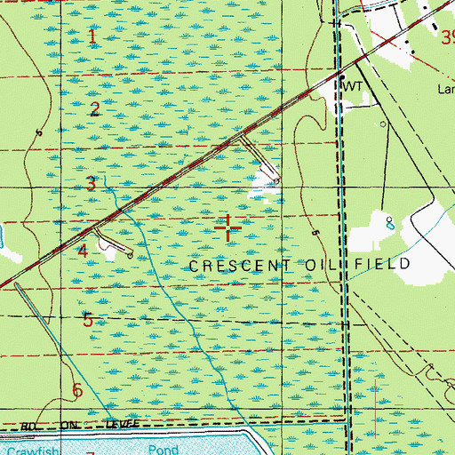 Topographic Map of Crescent Oil Field, LA