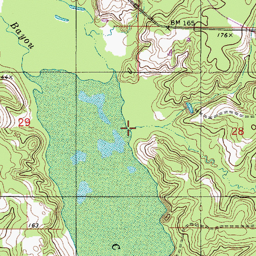 Topographic Map of Crook All Bayou, LA