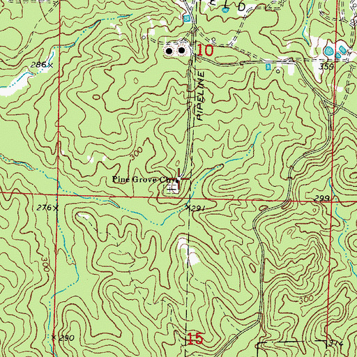 Topographic Map of Pine Grove Church, AR