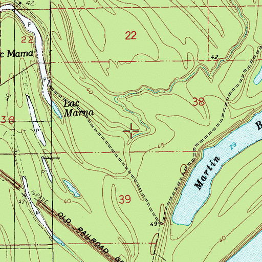 Topographic Map of Crooked Bayou, LA