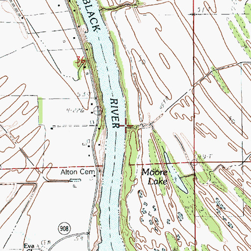 Topographic Map of Crooked Bayou, LA