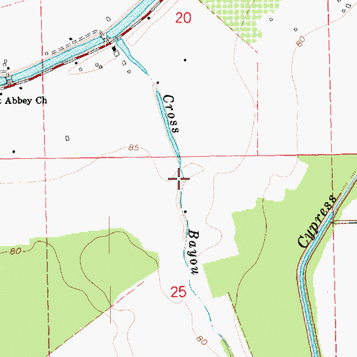 Topographic Map of Cross Bayou, LA