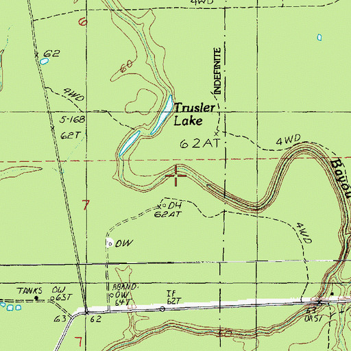Topographic Map of Cross Bayou, LA