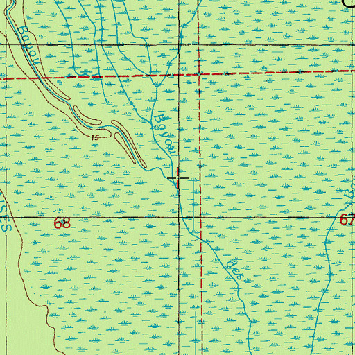 Topographic Map of Cross Bayou, LA