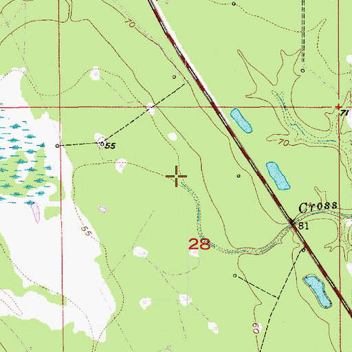 Topographic Map of Cross Bayou, LA