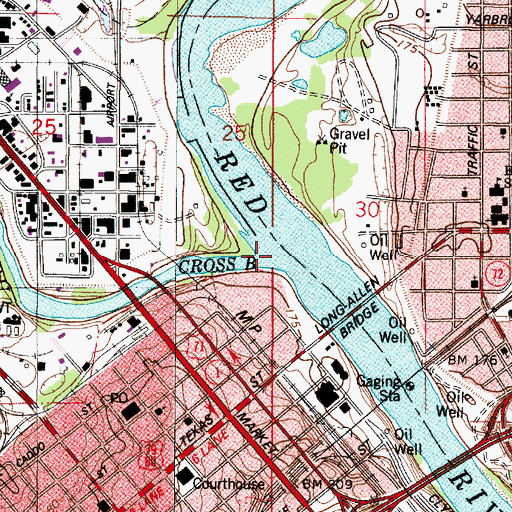 Topographic Map of Cross Bayou, LA