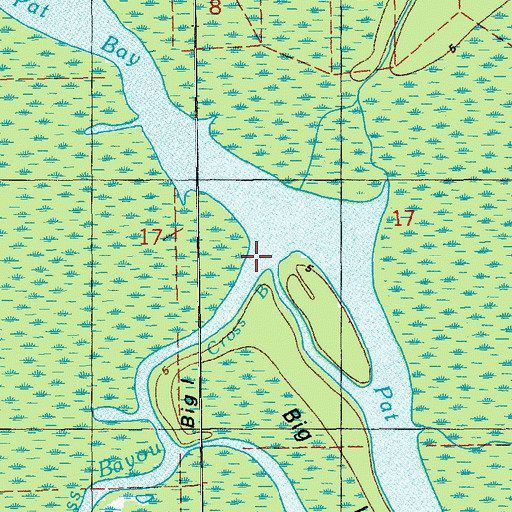 Topographic Map of Cross Bayou, LA