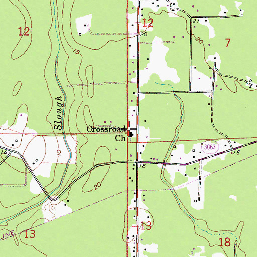 Topographic Map of Crossroad Church, LA