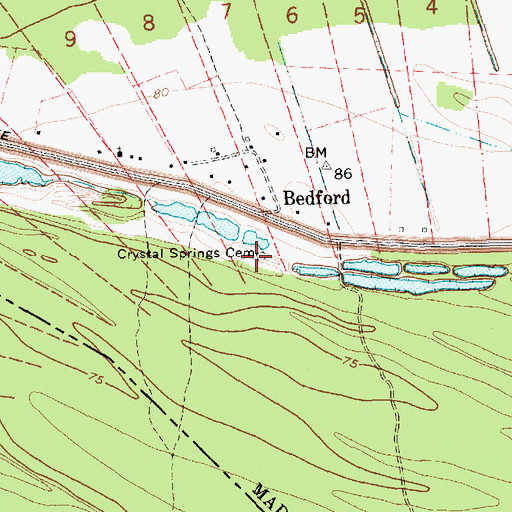 Topographic Map of Crystal Springs Cemetery, LA