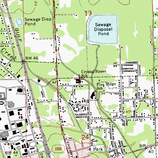Topographic Map of Crystal Academy School, LA