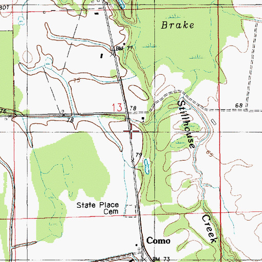 Topographic Map of Cuba School, LA