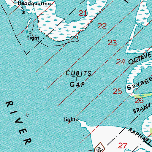 Topographic Map of Cubits Gap Lighthouse, LA
