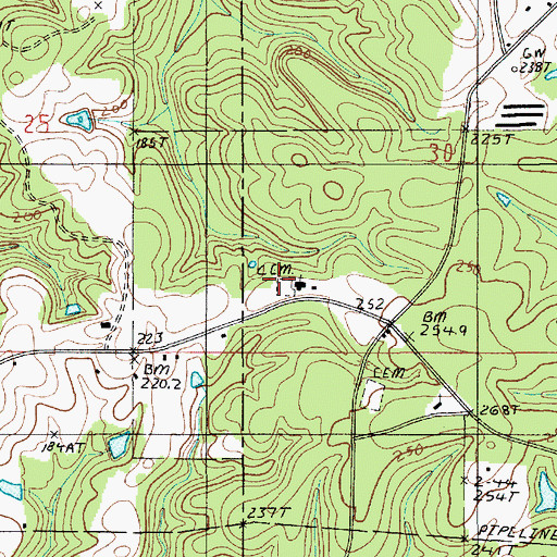 Topographic Map of Culbertson School, LA