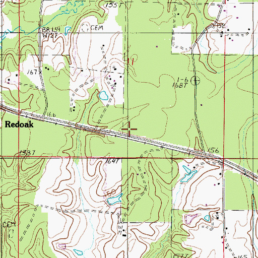 Topographic Map of Cumberland Church, LA
