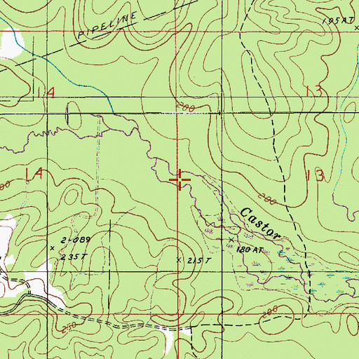 Topographic Map of Curr Creek, LA