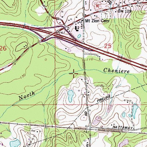 Topographic Map of Curry Creek, LA