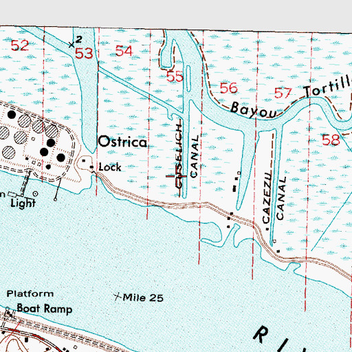 Topographic Map of Cuselich Canal, LA