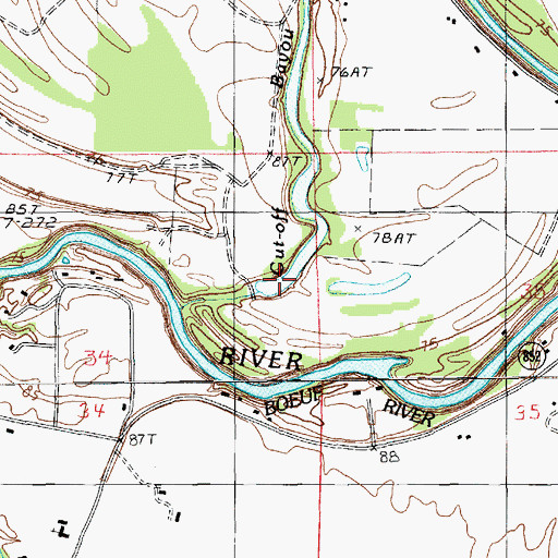 Topographic Map of Cut-off Bayou, LA