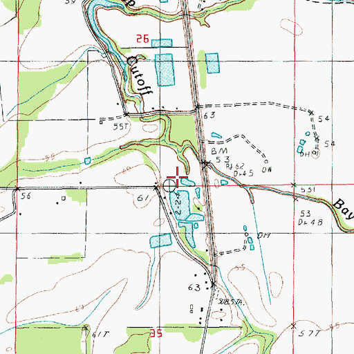 Topographic Map of Cutoff Bayou, LA