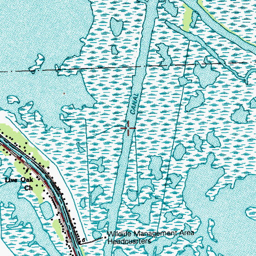 Topographic Map of Cutoff Canal, LA