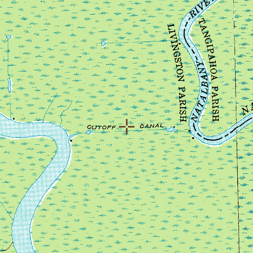 Topographic Map of Cutoff Canal, LA