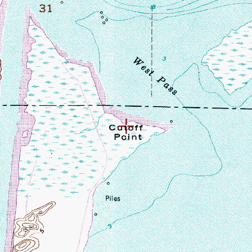 Topographic Map of Cutoff Point, LA