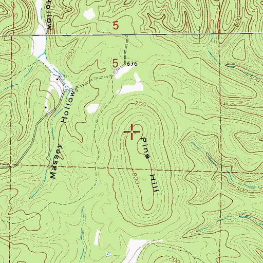 Topographic Map of Pine Hill, AR