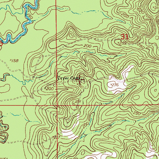 Topographic Map of Cyer Cemetery, LA