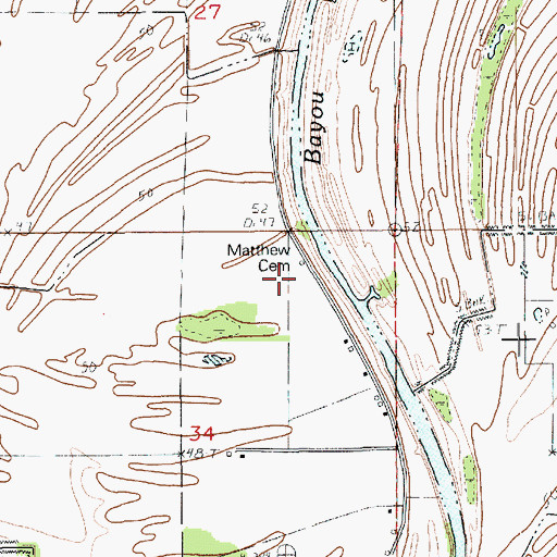 Topographic Map of Cynthia Bayou Church, LA