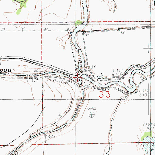 Topographic Map of Cypress Bayou, LA