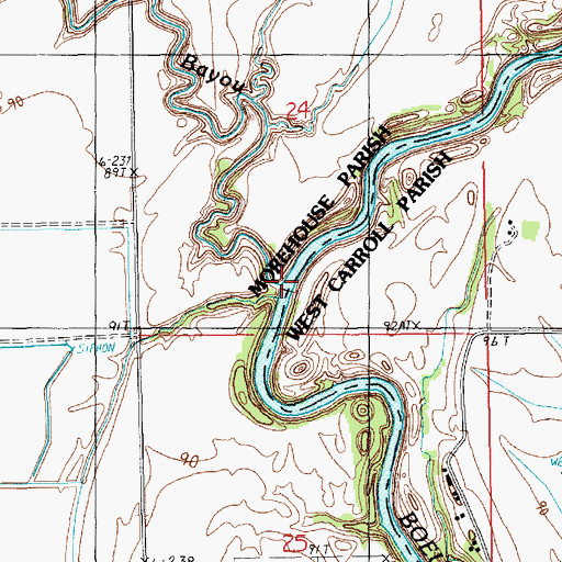 Topographic Map of Cypress Bayou, LA
