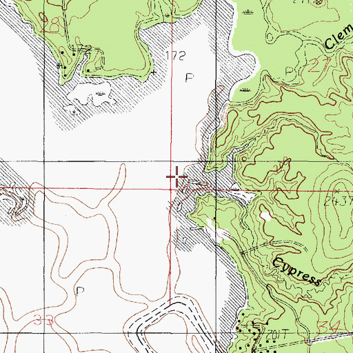Topographic Map of Cypress Branch, LA