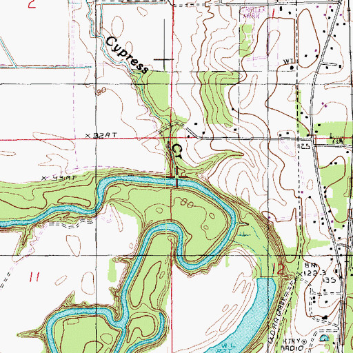 Topographic Map of Cypress Creek, LA