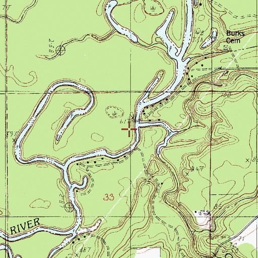 Topographic Map of Cypress Creek, LA