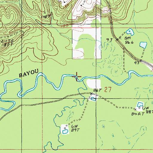 Topographic Map of Cypress Creek, LA