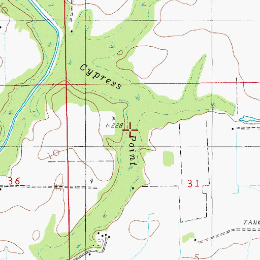 Topographic Map of Cypress Point, LA