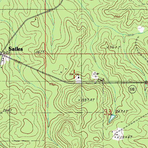 Topographic Map of Cypress Springs Church, LA