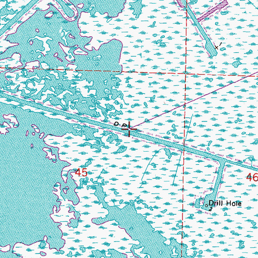 Topographic Map of D P Canal, LA