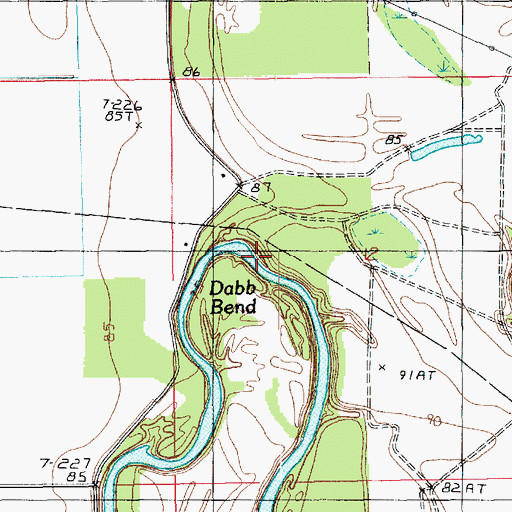 Topographic Map of Dabb Bend, LA