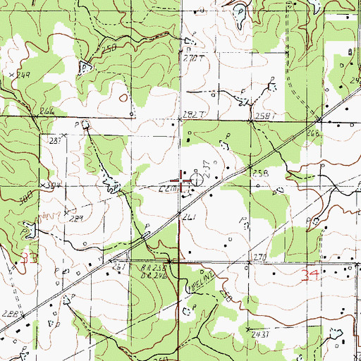 Topographic Map of Daisy Grove School, LA