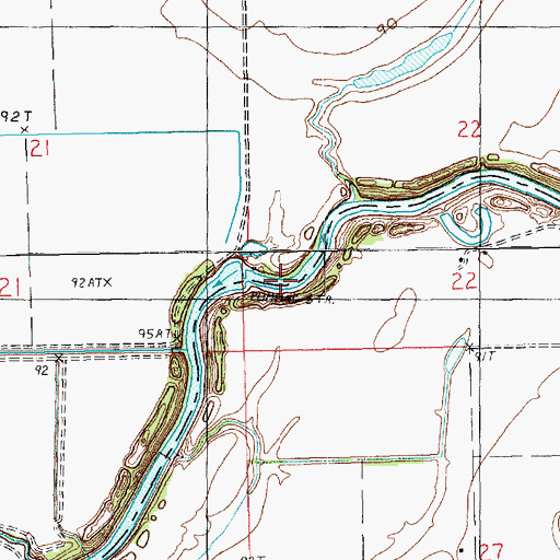 Topographic Map of Dam 71, LA