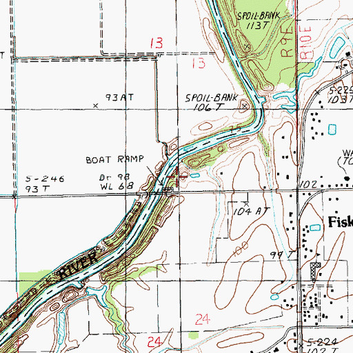 Topographic Map of Dam 72, LA